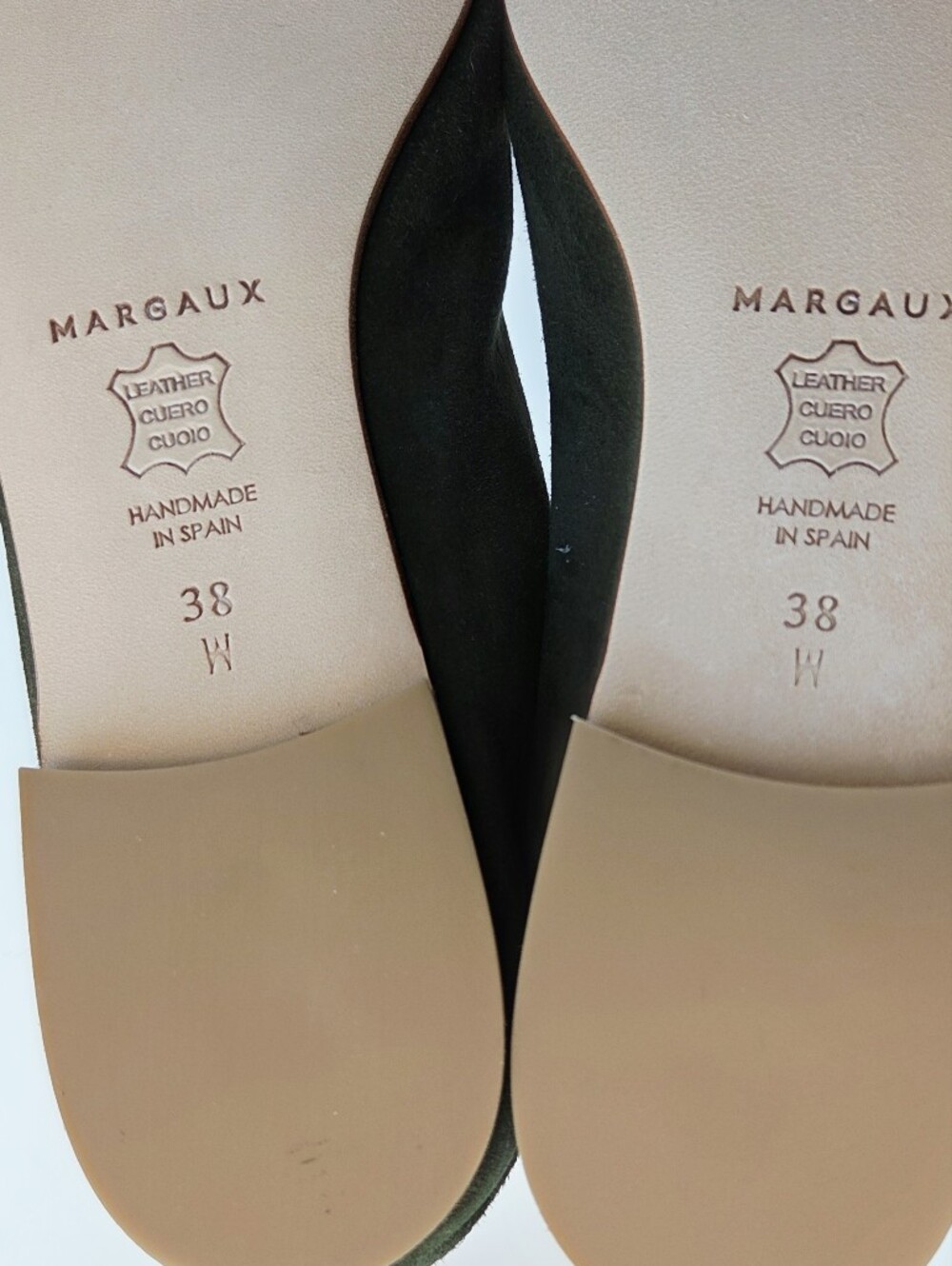 Margaux The Demi ballet flats in an olive green suede 38 8 Wide - Picture 7 of 7
